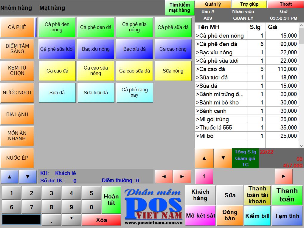 Phần mềm quản lý bán hàng POS VIỆT NAM - Hàng chính hãng