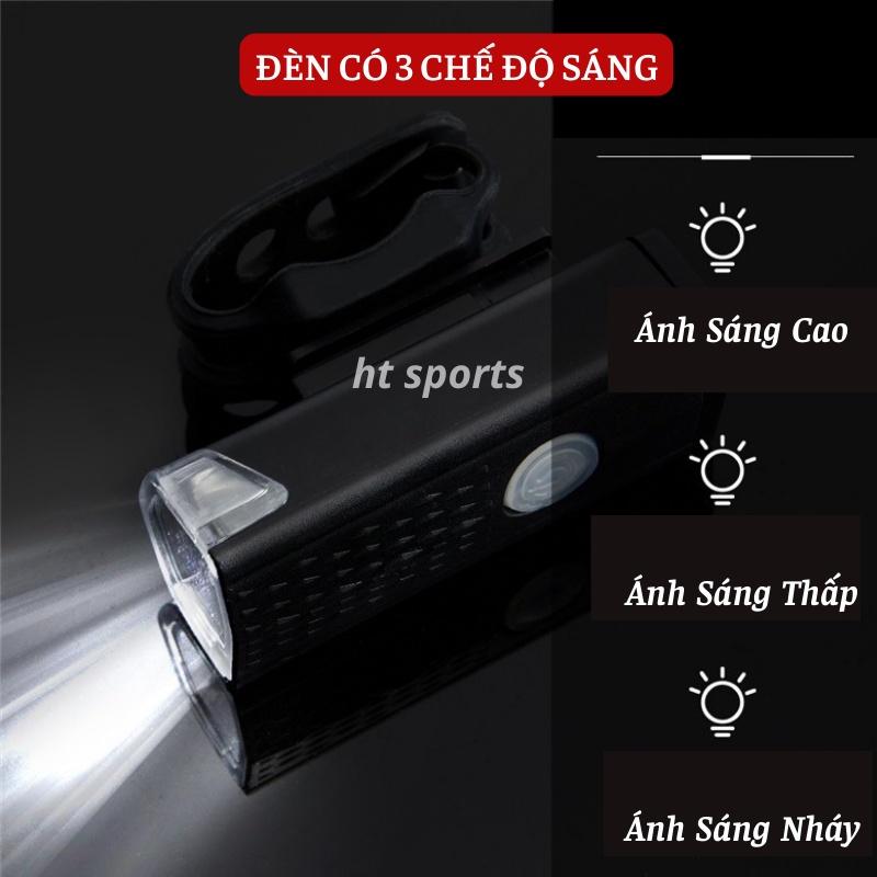 Bộ Đèn Pha Trước Xe Đạp Có Sạc USB Siêu Sáng Cao Cấp Chống Nước và Đèn Hậu Phía Sau Dành Cho Xe Đạp Địa Hình, Xe Đạp Thể Thao Giúp Đạp Xe An Toàn Ban Đêm