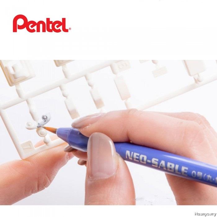 Cọ Vẽ Nylon Neo Sable| Cọ Vẽ Pentel Đầu Dẹt, Đầu Tròn| Cọ Vẽ Lâu Trôi Và Dễ Làm Sạch