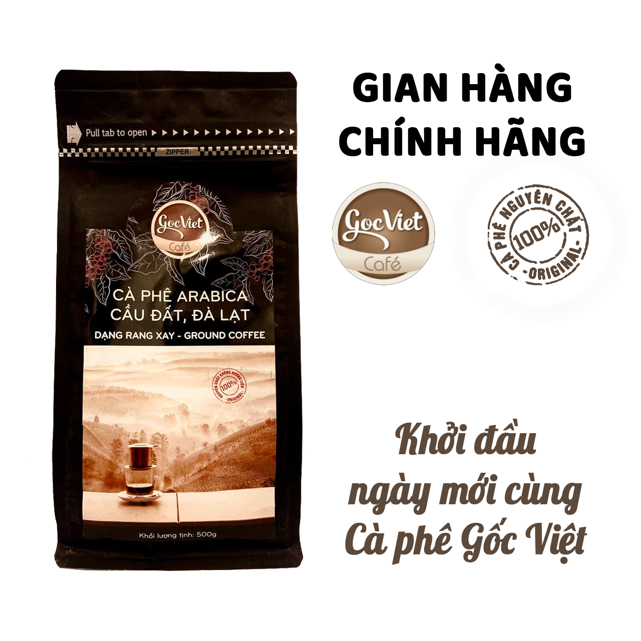 Cà phê Arabica Cầu  Đất Đà Lạt - 500 g