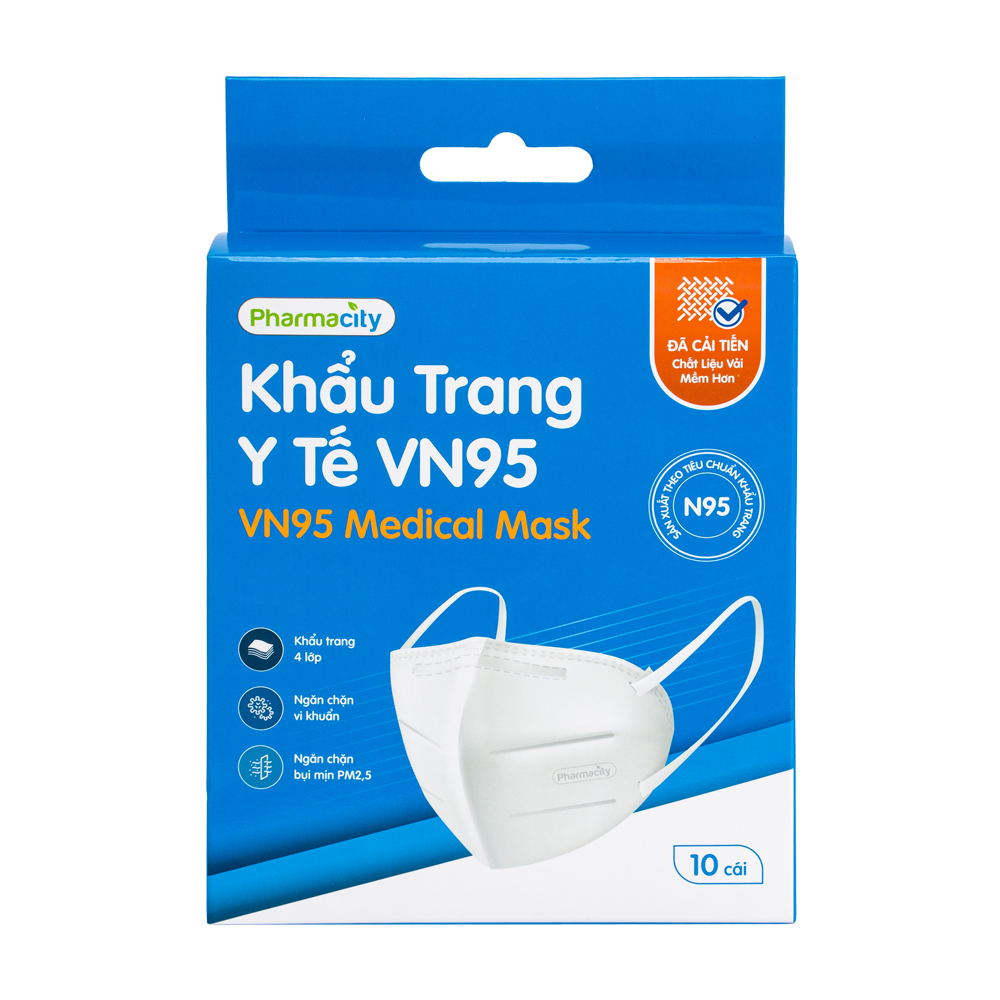 Khẩu trang y tế PMC VN95 4 lớp (Hộp 10 cái)