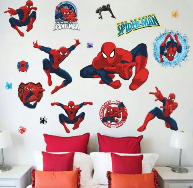 Decal dán tường hoạt hình người nhện Spider man