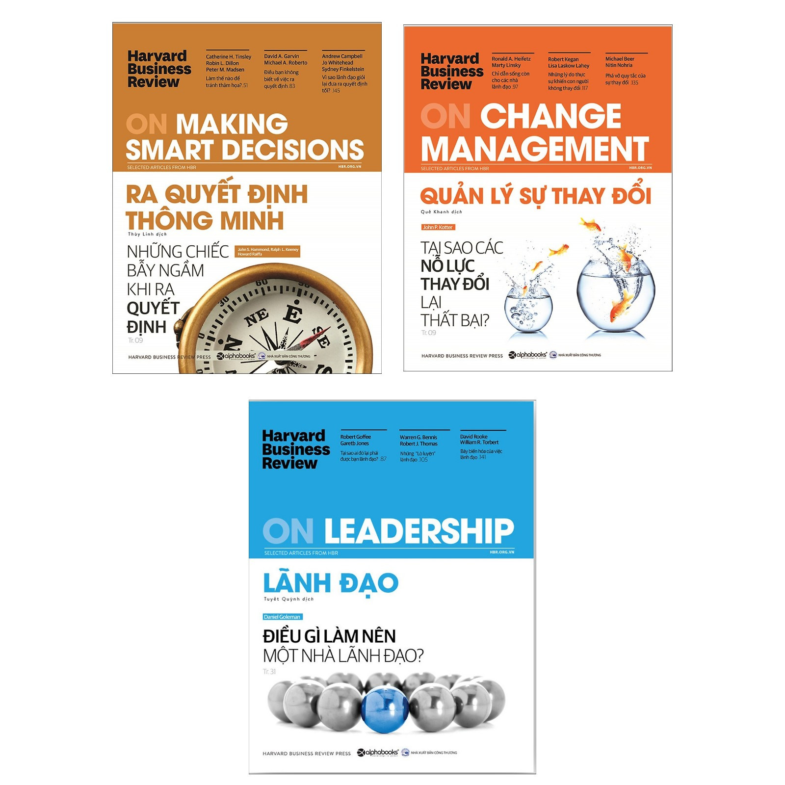 Combo Harvard Business Review (Dành cho nhà quản lý): HBR On Leadership - Lãnh Đạo + HBR On Making Smart Decisions - Ra quyết định thông minh + HBR On Change Management Quản Lý Sự Thay Đổi (Bí kíp quản lý nhân sự tuyệt đỉnh cấp cao) + Tặng kèm Postcard Happy Life