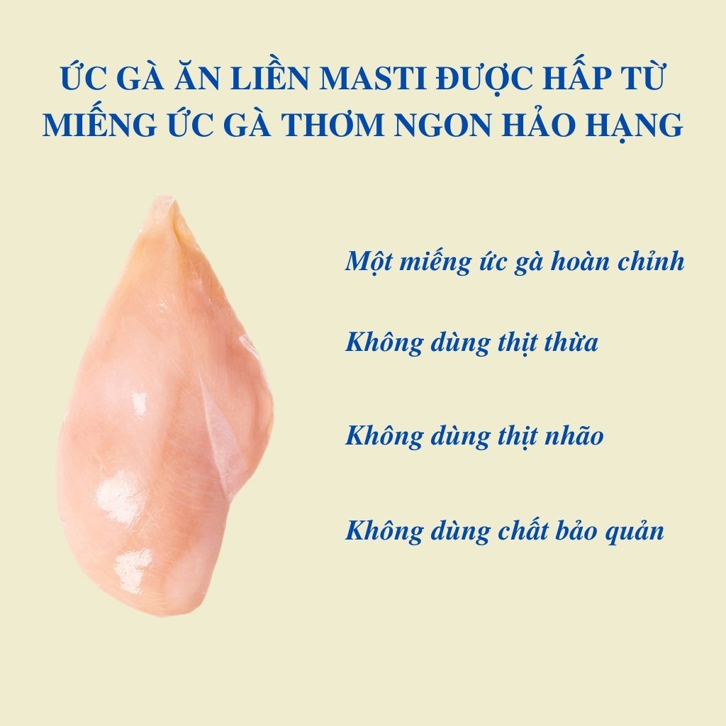 Ức gà hấp ăn liền MASTI dinh dưỡng dành cho chó mèo - Gói 40g