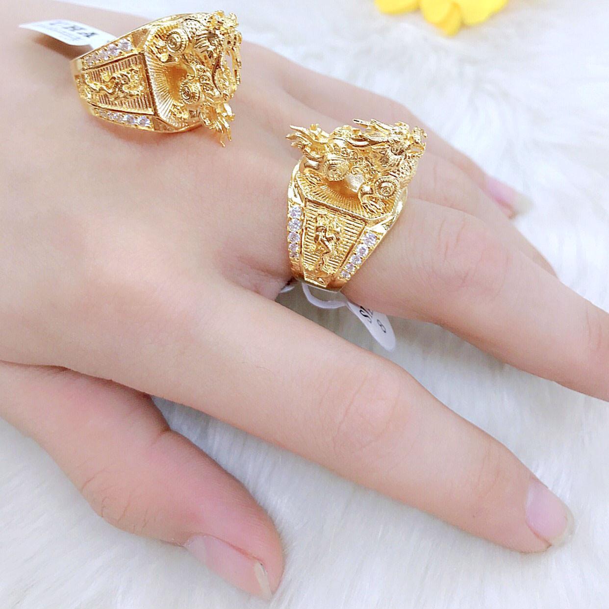 Nhẫn nam Chạm Kỳ Lân Xi Vàng - Phong thủy - cá tính