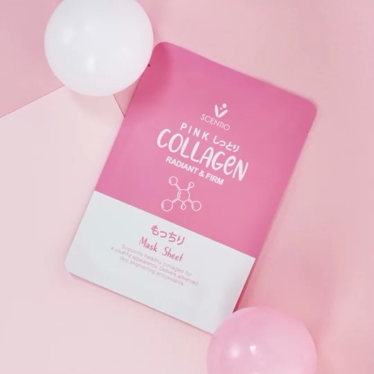 Mặt Nạ Giấy Dưỡng Sáng Và Trẻ Hóa Da Scentio Pink Collagen (1 miếng)