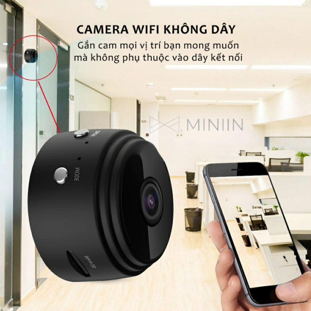 Camera Giám Sát Chống Trộm, Camera Wifi Mini Không Dây A9, Độ Phân Giải 720P, App Xem Từ Xa - HÀNG CHÍNH HÃNG MINIIN