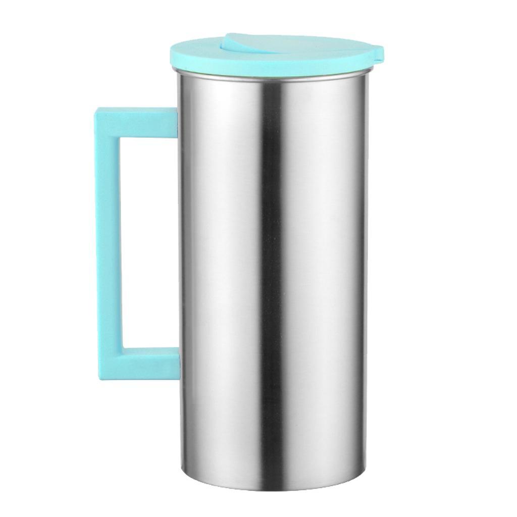 2 Pcs Stainless Steel Water Pitcher Juice Jar Kitchen Restaurant Serving