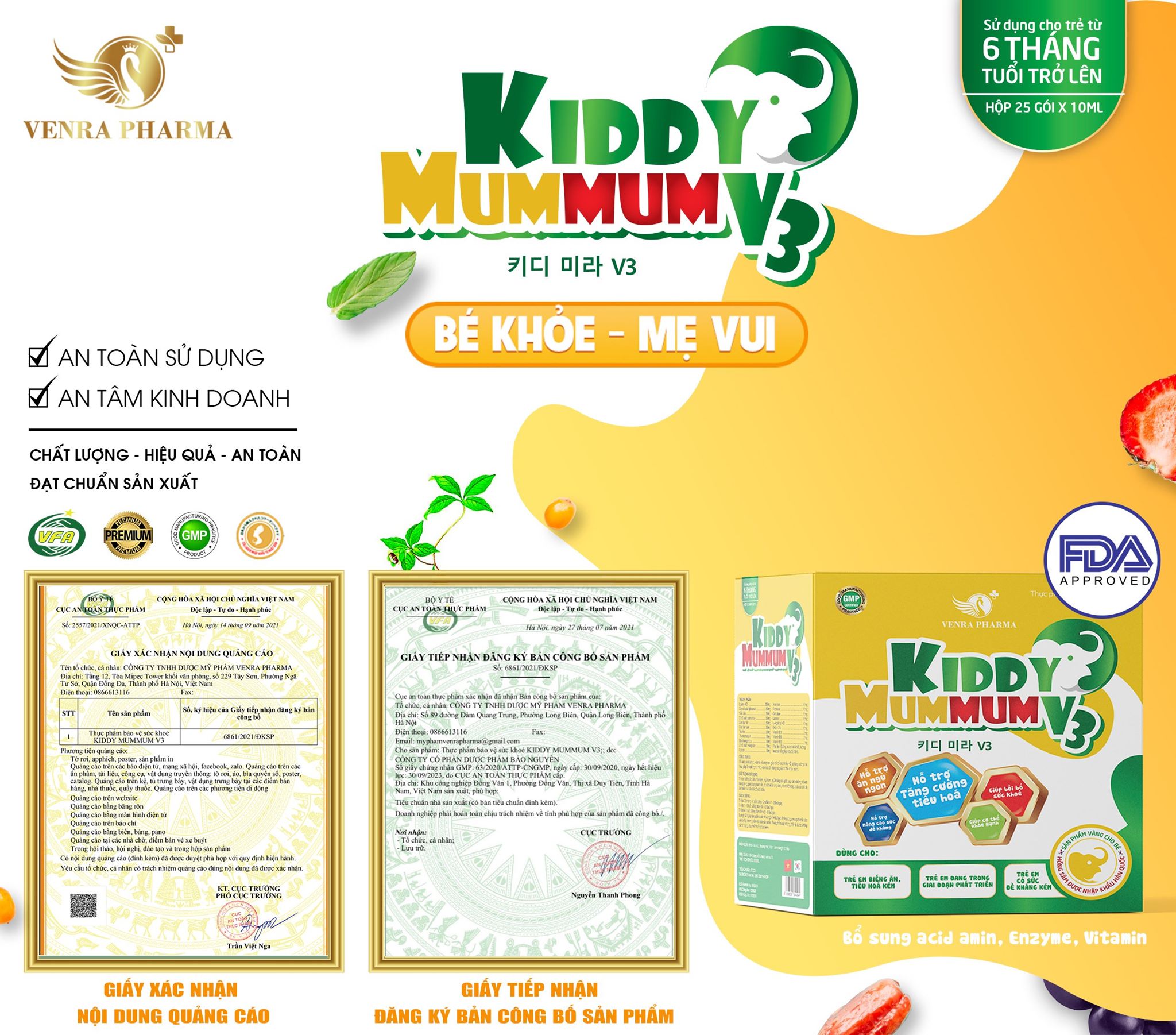 Siro Ăn Ngon Kiddy Mummum V3 Bổ Sung Dinh Dưỡng Cho Trẻ