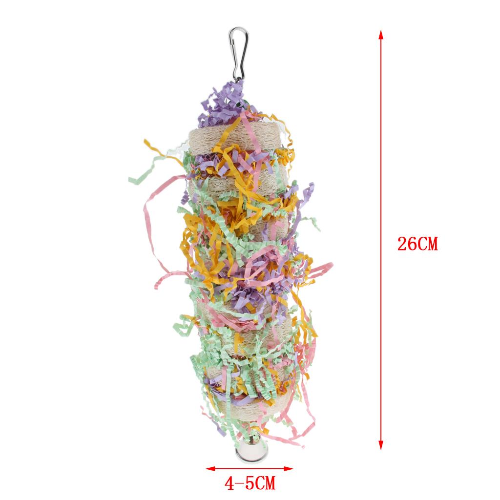 Bird Toy Loofah Hanging Bell Chewing Parrot Parakeet Cockatiel Cage Bird Toy