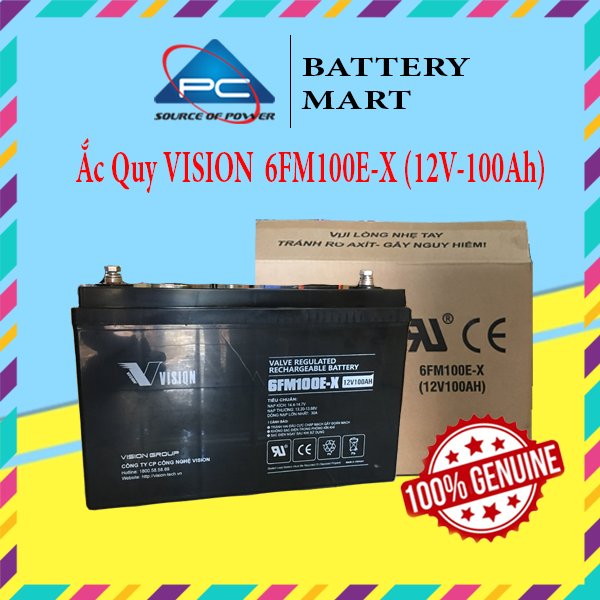 Ắc quy bộ lưu điện, ắc quy Vision 6FM100E-X/6FM100D-X (12V-100AH), ắc quy viễn thông