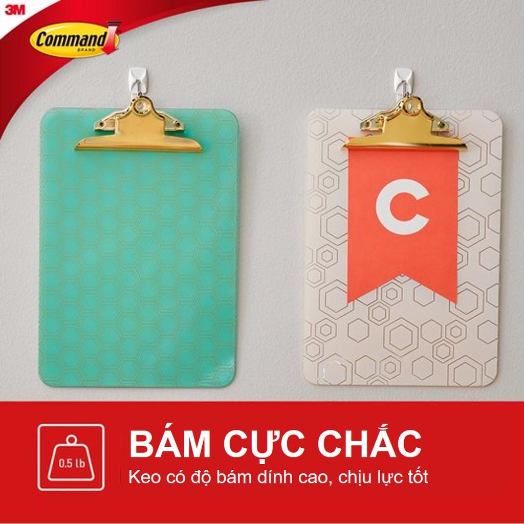 [Made in USA] Móc dán tường đầu kim loại Command 3M vỉ 3 cái cỡ nhỏ chịu lực 225g - Độ bền cao, bám cực chắc, tháo cực dễ 17067