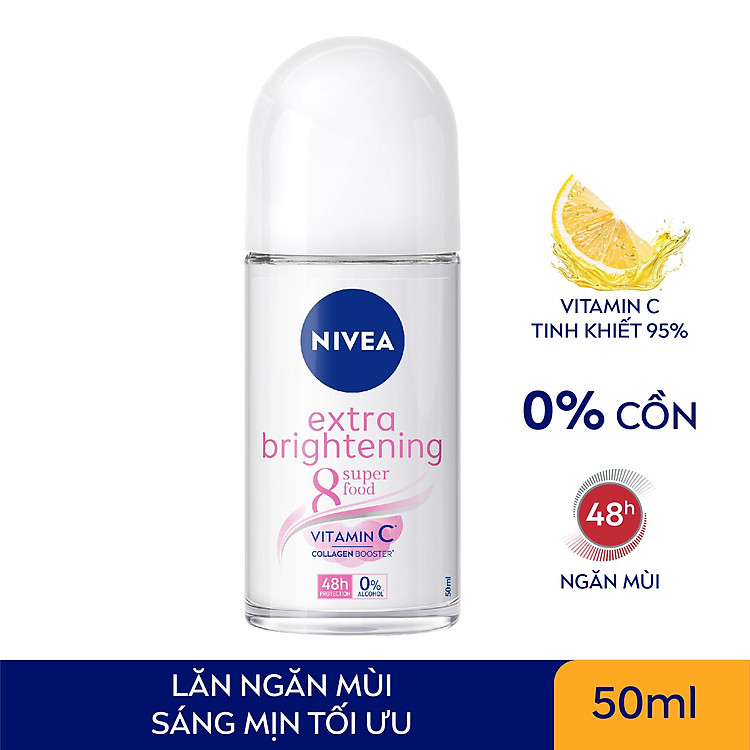 Lăn Ngăn Mùi NIVEA Extra Whitening Trắng Mịn Mờ Vết Thâm (50ml) - 83747