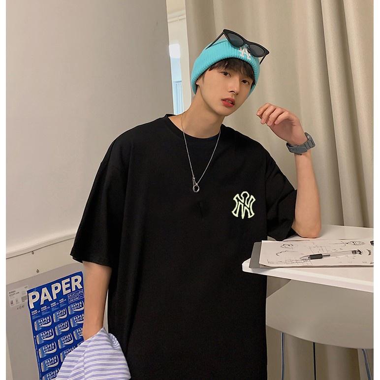 ÁO THun tay lỡ, ÁO PHom rộng cotton in hình NY chắc nét cho cả nam và nữ