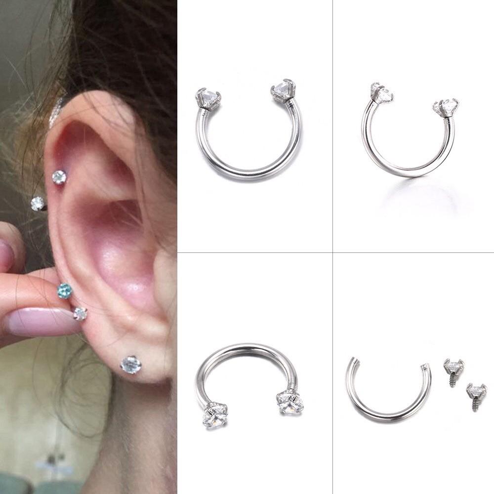 KHUYÊN TAI CHỮ U ĐÁ TRẤU - KHUYÊN THÉP KO GỈ - XUÂN SHOP CHUYÊN KHUYÊN NHẬP THÁI