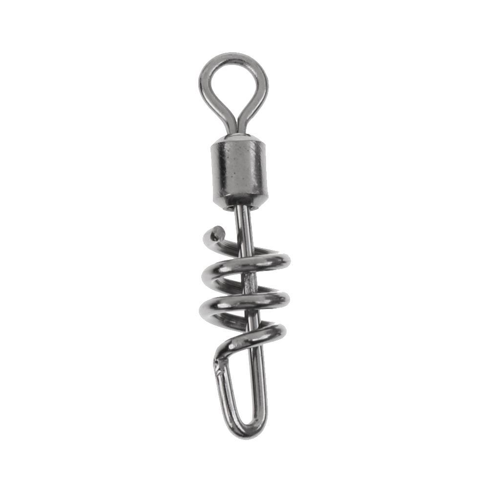 20 Pieces Fishing Swivel Snap Corkscrew Swivels Swirl Connector with Rolling Swivel Saltwater 16mm-27mm