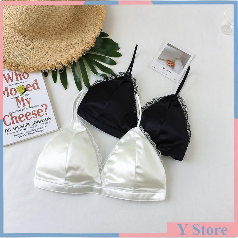 Áo Bra Satin Viền Ren