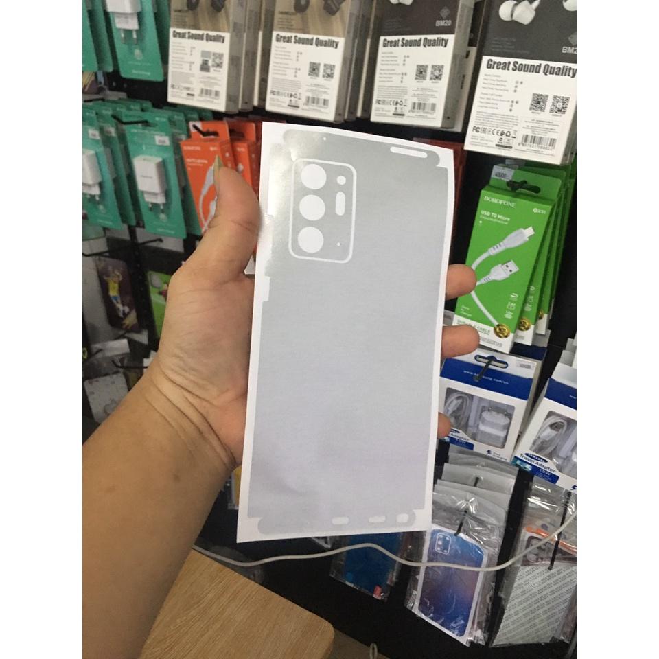 Miếng Dán Skin decal nhôm xước full viền dành cho điện thoại Samsung note 20 / note 20 ultra chống trầy xước, chống bám vân tay..