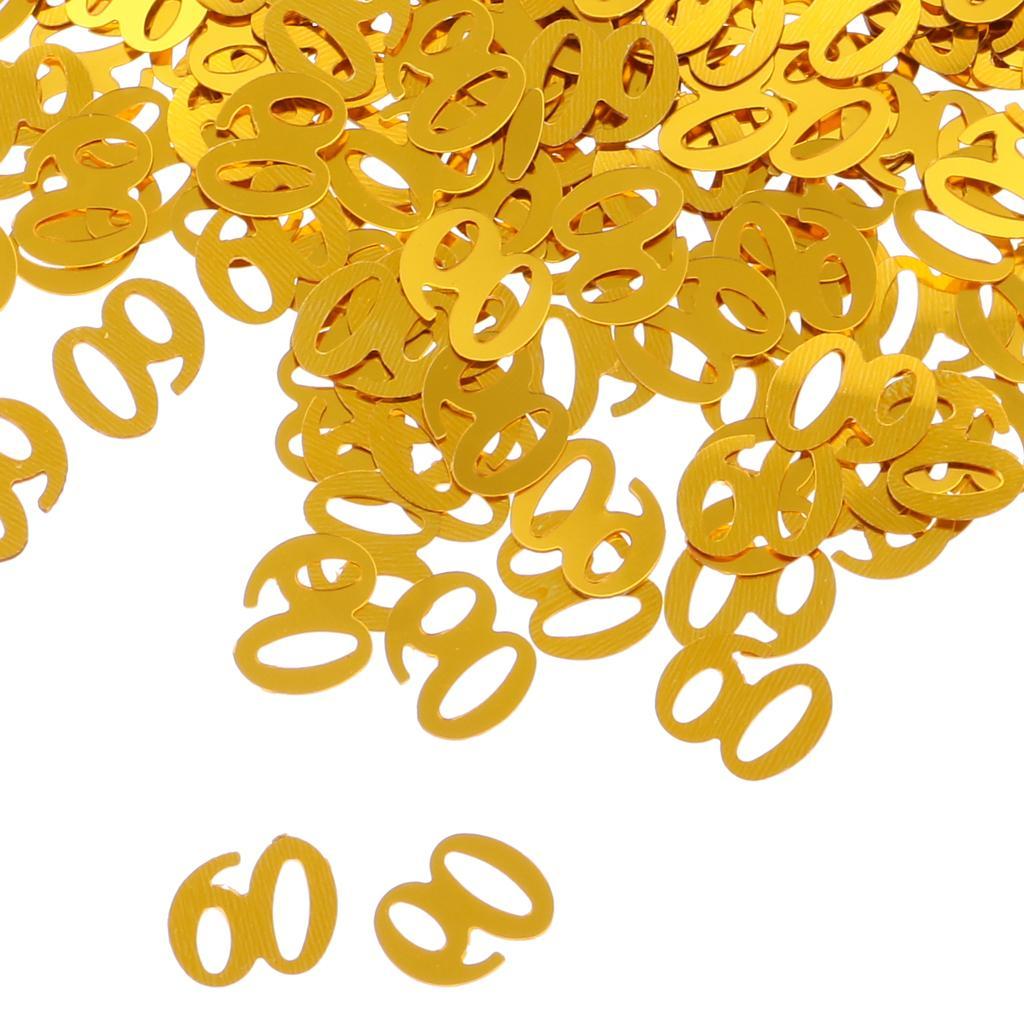 3X Table Confetti Age Birthday Party Wedding Anniversary Table Confetti Gold 60