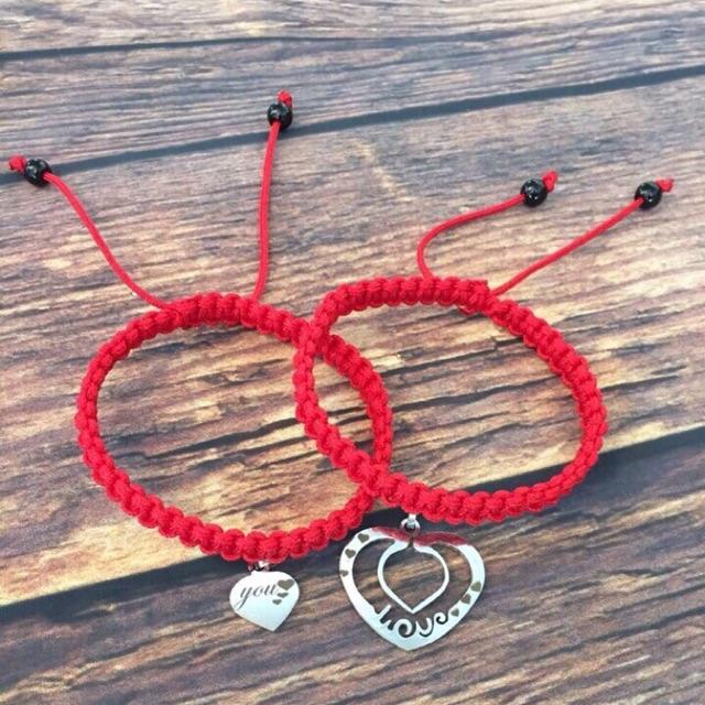 Vòng tay cặp - vòng tay đôi trái tim không đen