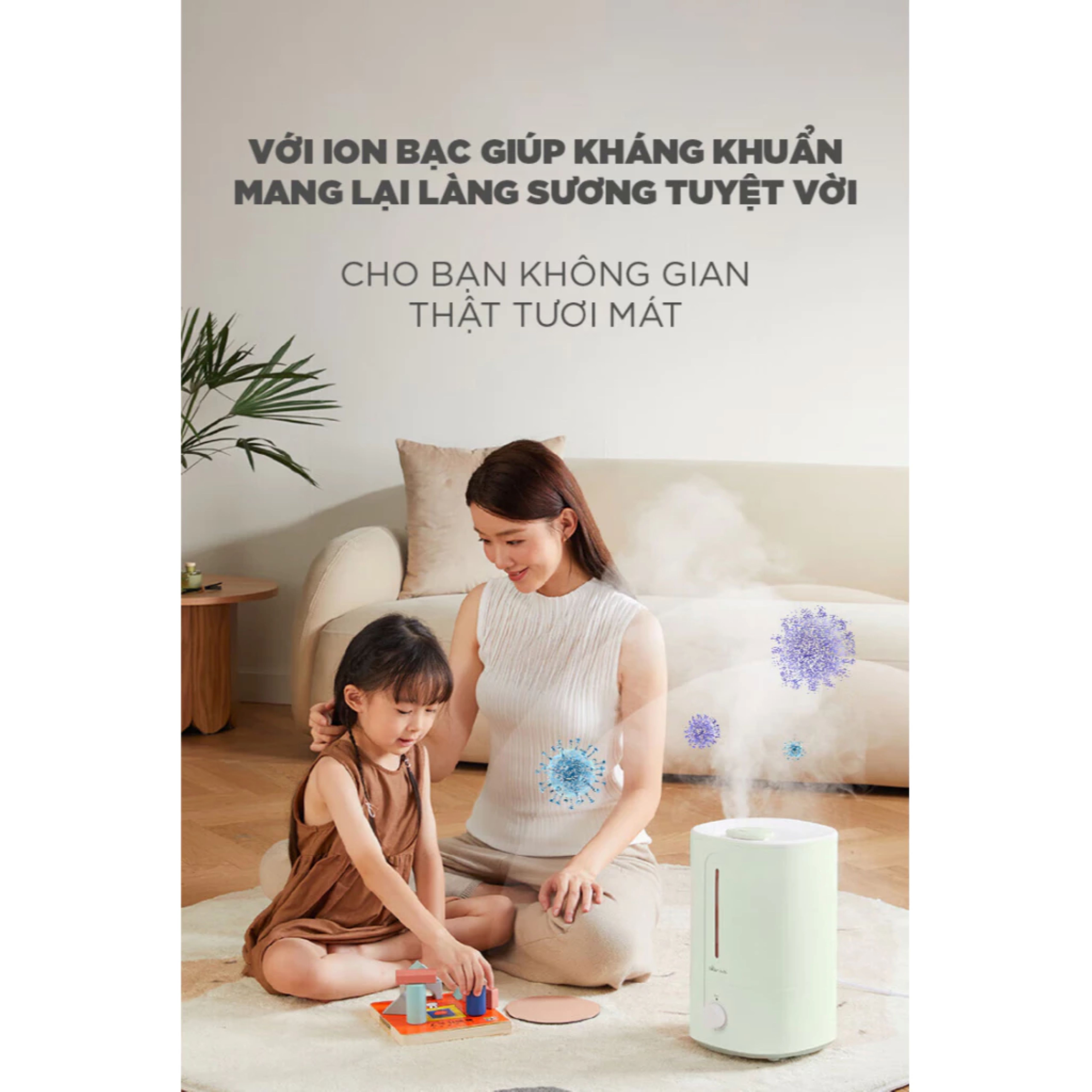 Máy tạo độ ẩm Bear HU-5H50T17 Trắng - Hàng Chính Hãng