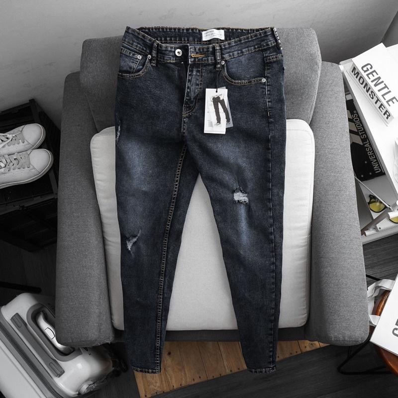 Quần jean nam slimfit cao cấp màu đen thời trang xuất khẩu