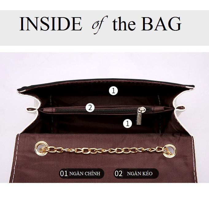 Túi Đeo Chéo Đính Thiên Nga Màu Đen