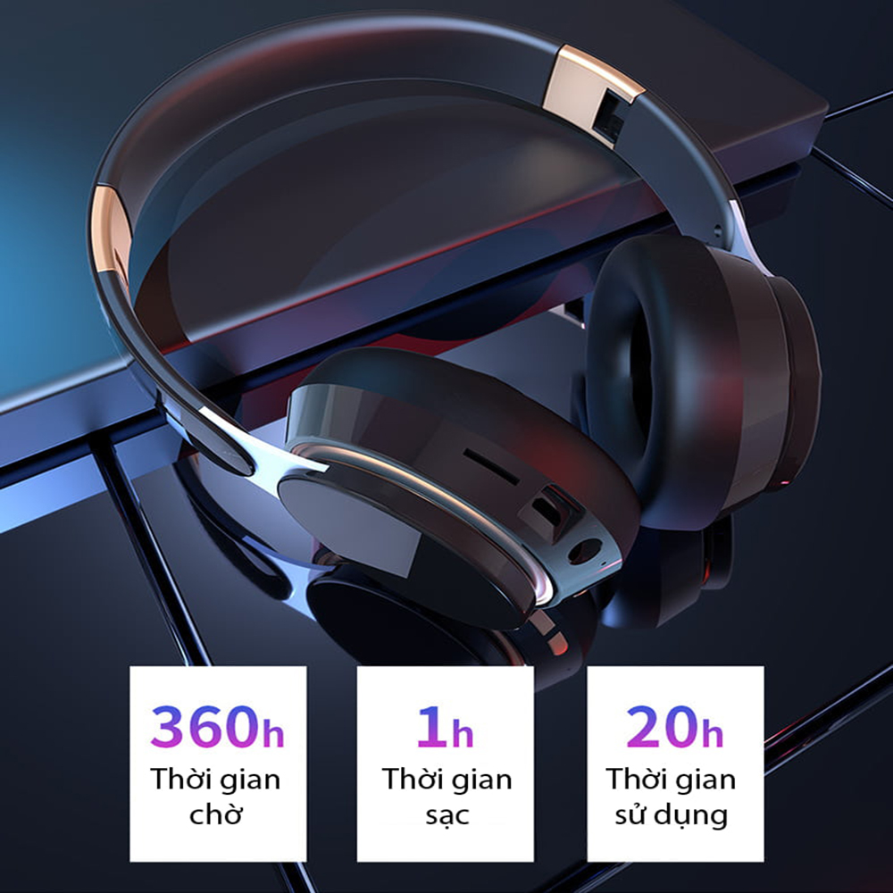 Tai Nghe Chụp Tai Smart Headphone T7 Tai Nghe Bluetooth Chụp Tai Có Mic Chơi Game Lắp Được Thẻ Nhớ Tương Thích Với Máy Tính Điện Thoại Có Thẻ Nhớ Pin Trâu Âm Bass Cực Chất - ML024