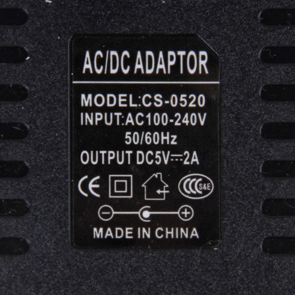 EU Plug AC 100-240V to DC 5V 2A Power Supply Charger Converter Adapter 3.5mm