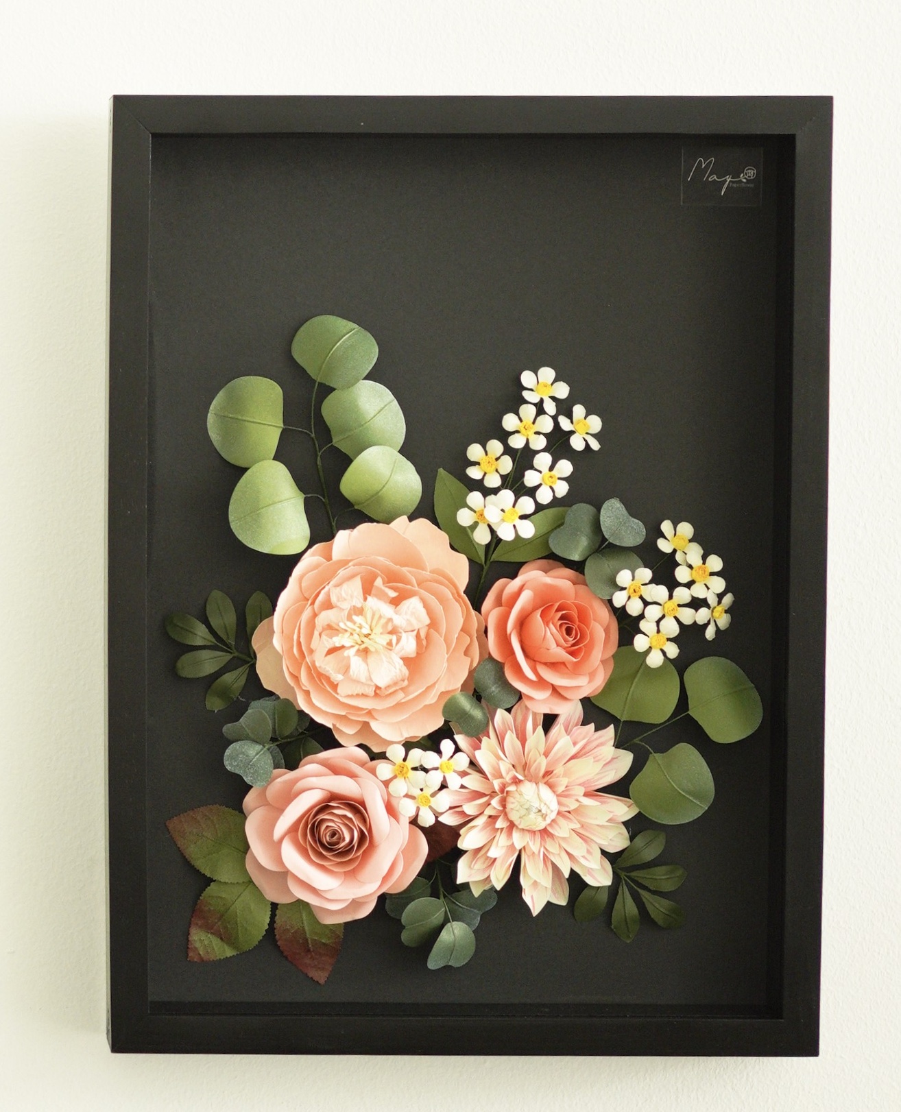 Tranh hoa giấy handmade trang trí cao cấp SNAPSHOT Secret Garden 30x40cm - Maypaperflower Hoa giấy nghệ thuật