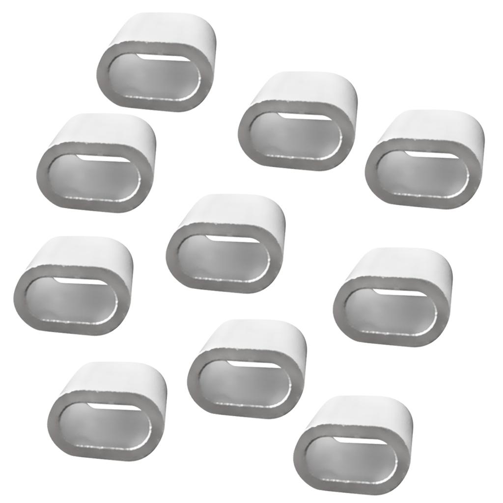 2x10 Piece Aluminium Steel Wire Rope Cable Ferrules Crimping Loop Sleeves 3mm