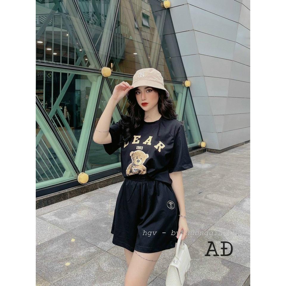 Set Quần Short + Áo Phông BEAR 1983 Ullzang , Set Đồ Nữ Đi Chơi Set Bộ Nữ Quần Short Ống Rộng Phong Cách Hàn Quốc Style Nhẹ Nhàng