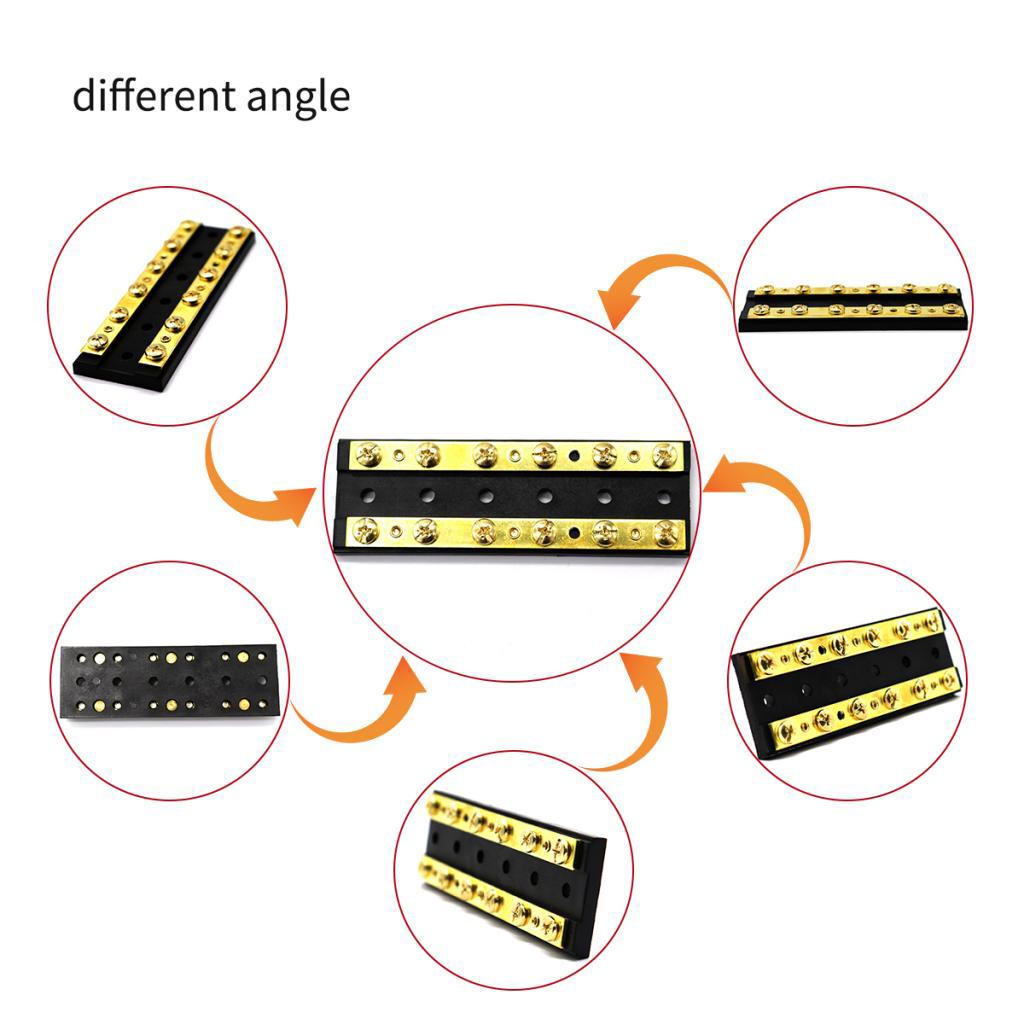 2 chiếc Đồng Dual Bus Thanh Phân Phối Điện Khối 60A DC 32V cho Xe Ô Tô Xe Tải
