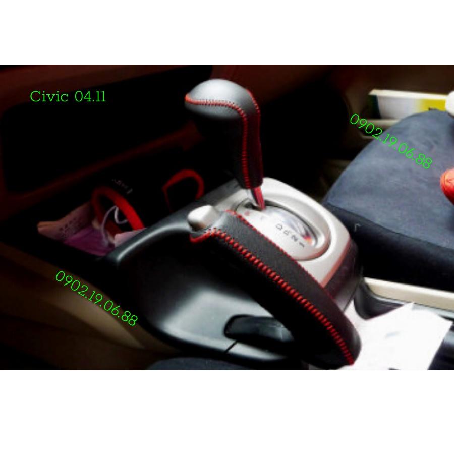 Bọc cần số da bò nhập khẩu xe Honda Civic 2004-2011