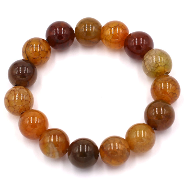 Vòng đeo tay đá vân rồng 14 ly 15 hạt