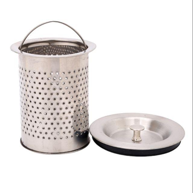 Giỏ lọc rác bồn rửa chén có nắp cao cấp chất liệu inox 304 cao cấp, thiết kế nhỏ gọn ( Đồ gia dụng Như Ý )