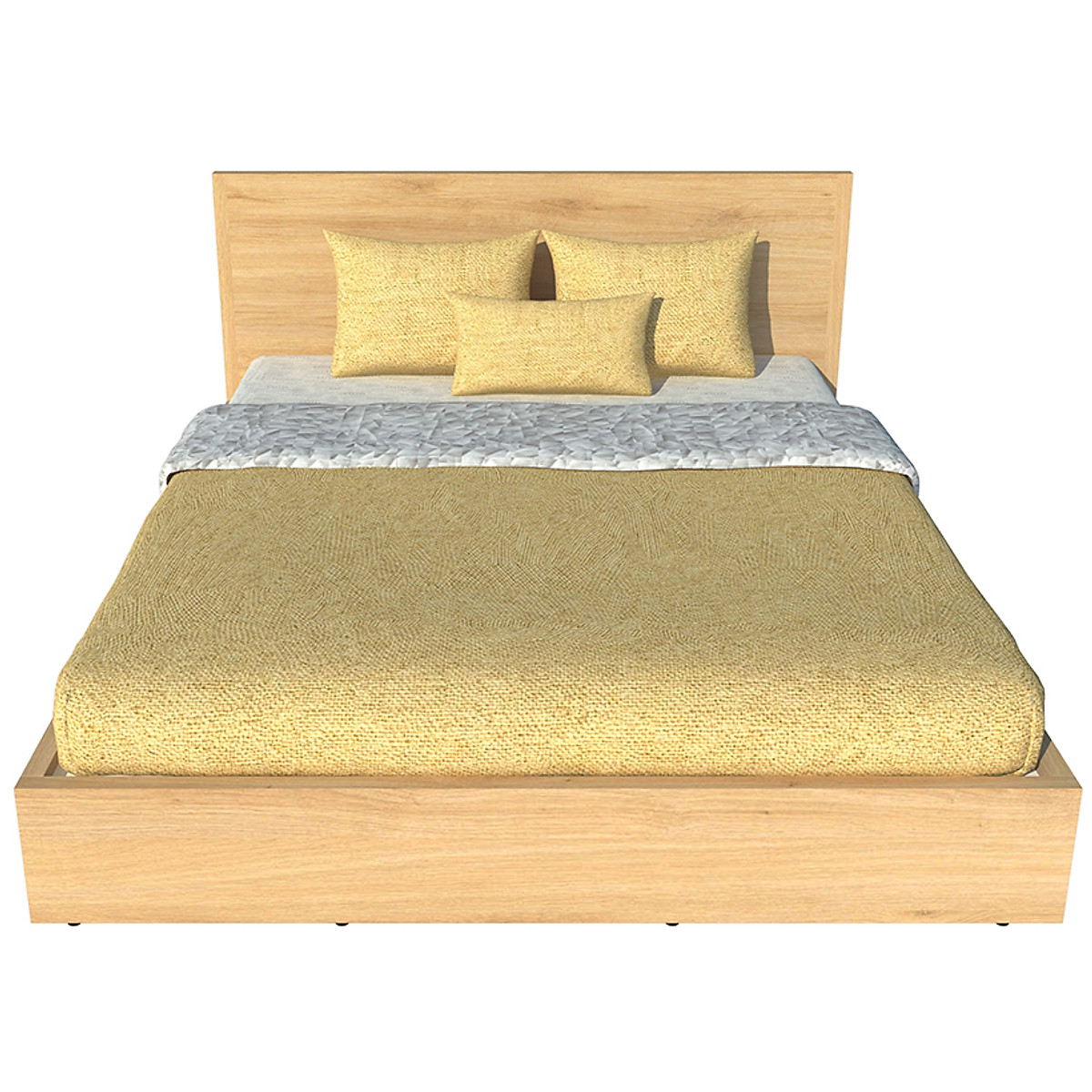 Giường ngủ cao cấp Tundo màu vàng sồi 160cm x 200cm