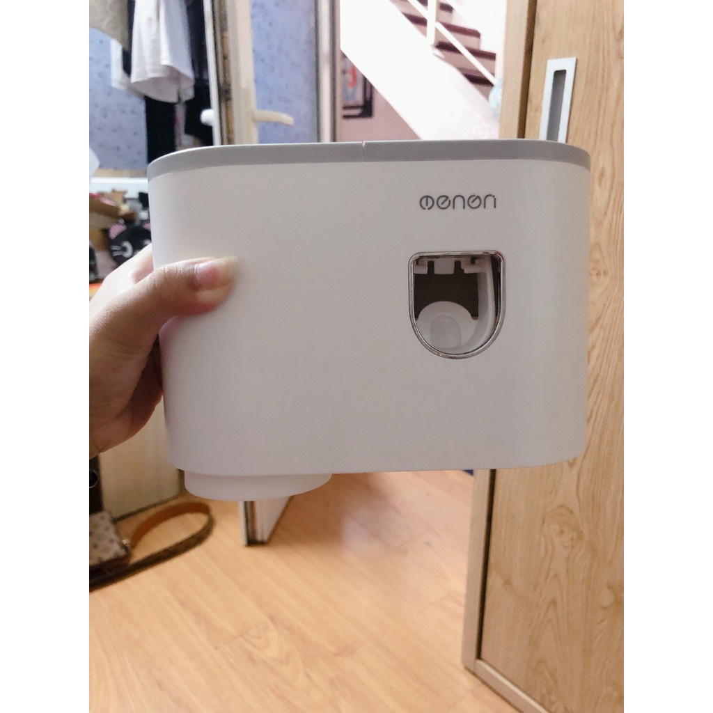 Bộ Nhả Kem Đánh Răng Tự Động 1 Cốc - Tặng Kèm Miếng Dán, Hộp Đựng Bàn Chải Cốc Hút Từ Tính