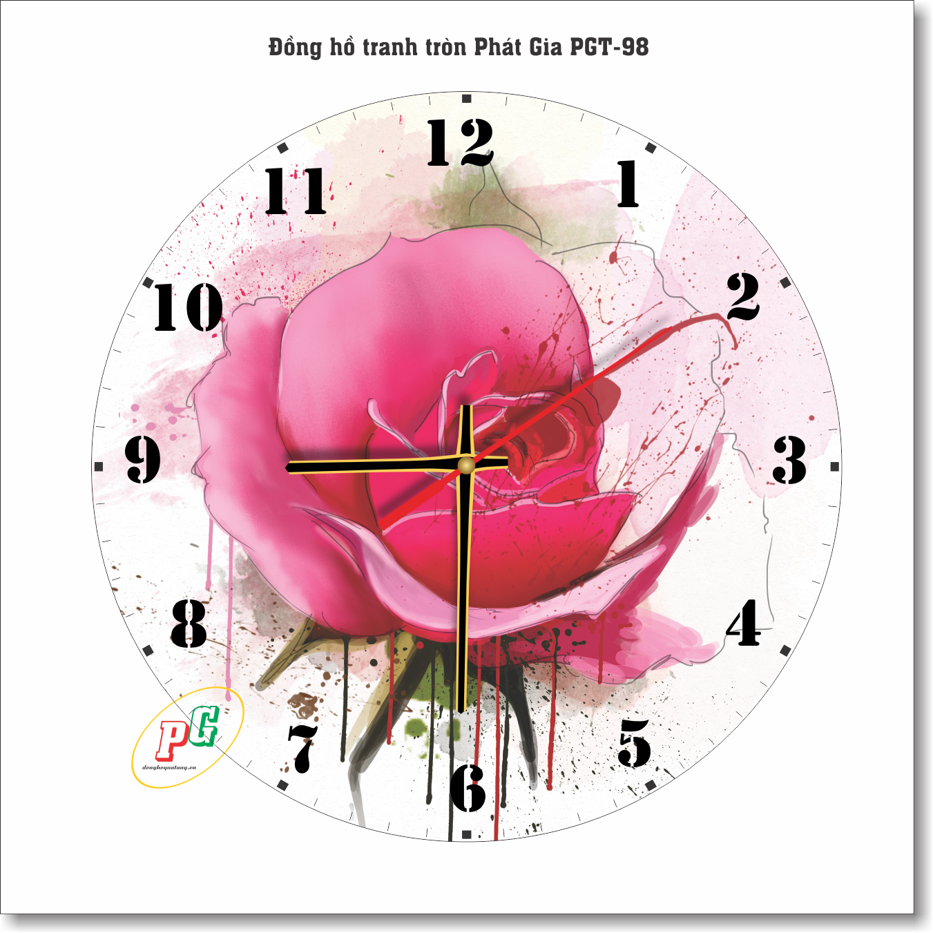 Đồng hồ treo tường, đồng hồ tranh treo tường, đồng hồ dạng tròn, đồng hồ độc lạ, đồng hồ treo phòng khách, phòng ngủ, nhà bếp, đồng hồ tranh quà tặng Phát Gia PGT38-98