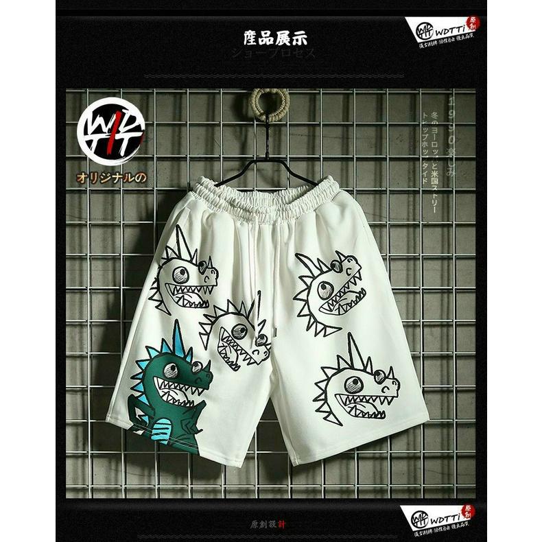 Quần thun lửng co giãn unisex in khung long 3D có túi sau phong cách năng động,Quần Short Kaki Lưng Thun Co Giản Phản Quang Unisex Mềm Mịn 3 Màu Trẻ Trung Phong Cách Hàn Quốc