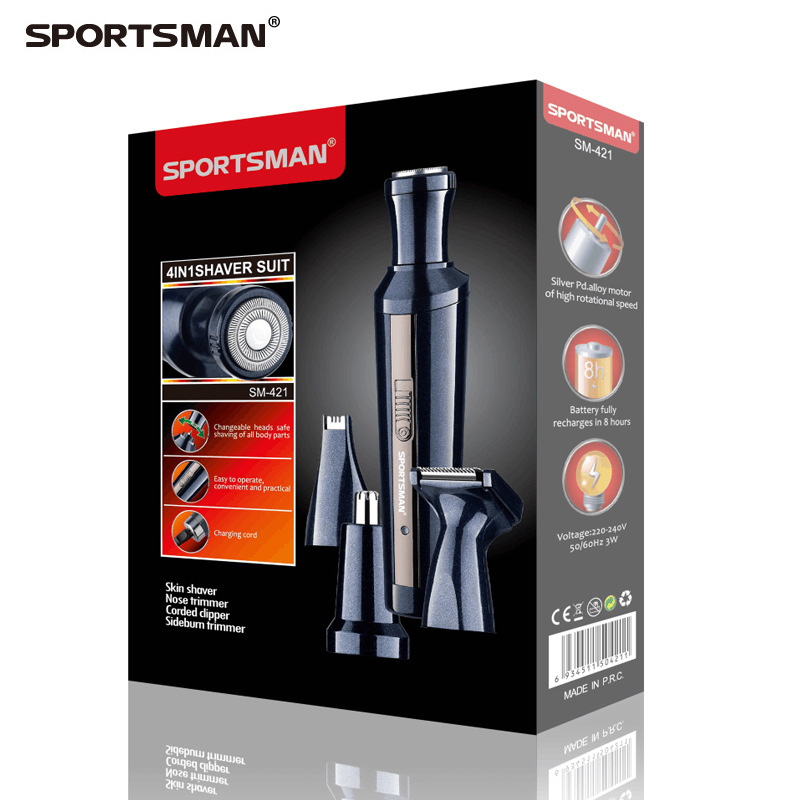 Máy cạo râu đa năng cao cấp 4 trong 1 SPORTSMAN SM - 421 - Hàng Chính Hãng