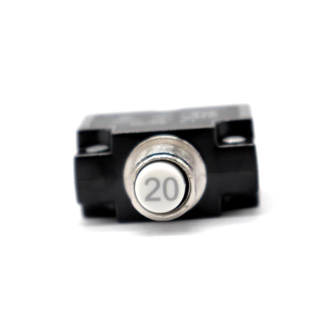 2 Pieces 12V-24V Push Button Resettable Panel Mount Circuit Breaker 30A+20A
