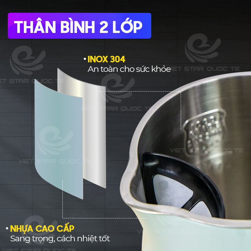 Bình đun siêu tốc Midea 1.7 lít MK-17DG - Xanh - Hàng Chính Hãng