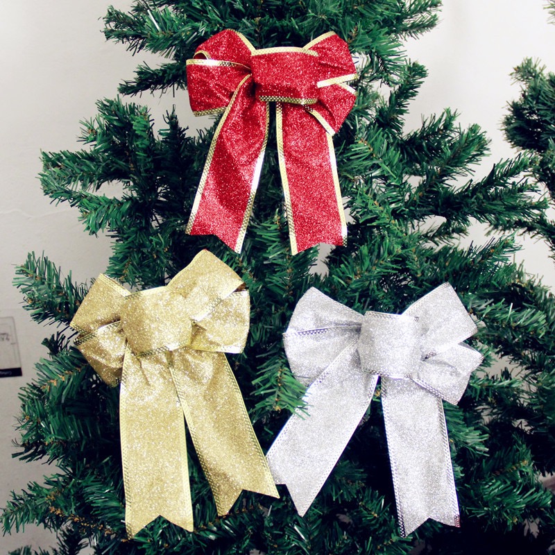 Nơ Giáng Sinh Lớn 25cm Kim Tuyến Trang Trí Cây Thông Noel Giá Rẻ