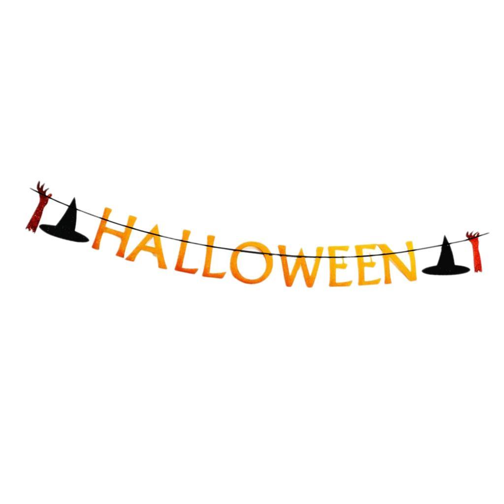 Lettering Halloween Bunting Banner Garland Party Haunted House Decor Props