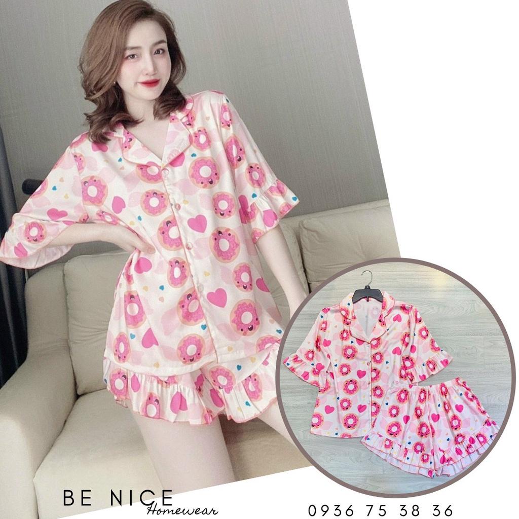 Set pijama lụa Be Nice Homewear phối bèo lạ mắt nhiều họa tiết xinh xắn