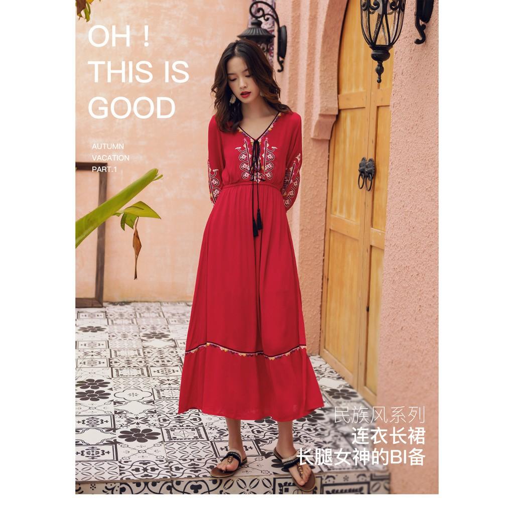 ĐẦM MAXI VÁY MAXI PHONG CÁCH BOHO BOHEMIAN CAM KẾT Y HÌNH