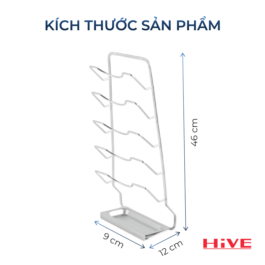Kệ úp nắp vung treo tường HiVE inox 304