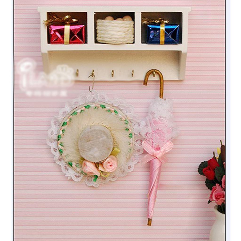 1/12 Dollhouse Miniature Kitchen Wood Wall Rack White