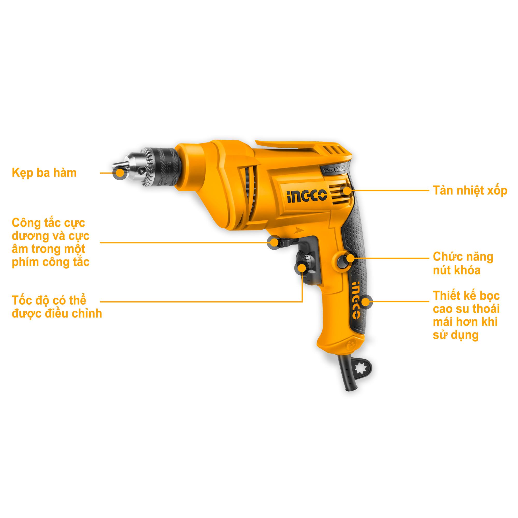Máy khoan điện cầm tay mini giá rẻ 450W INGCO ED4508